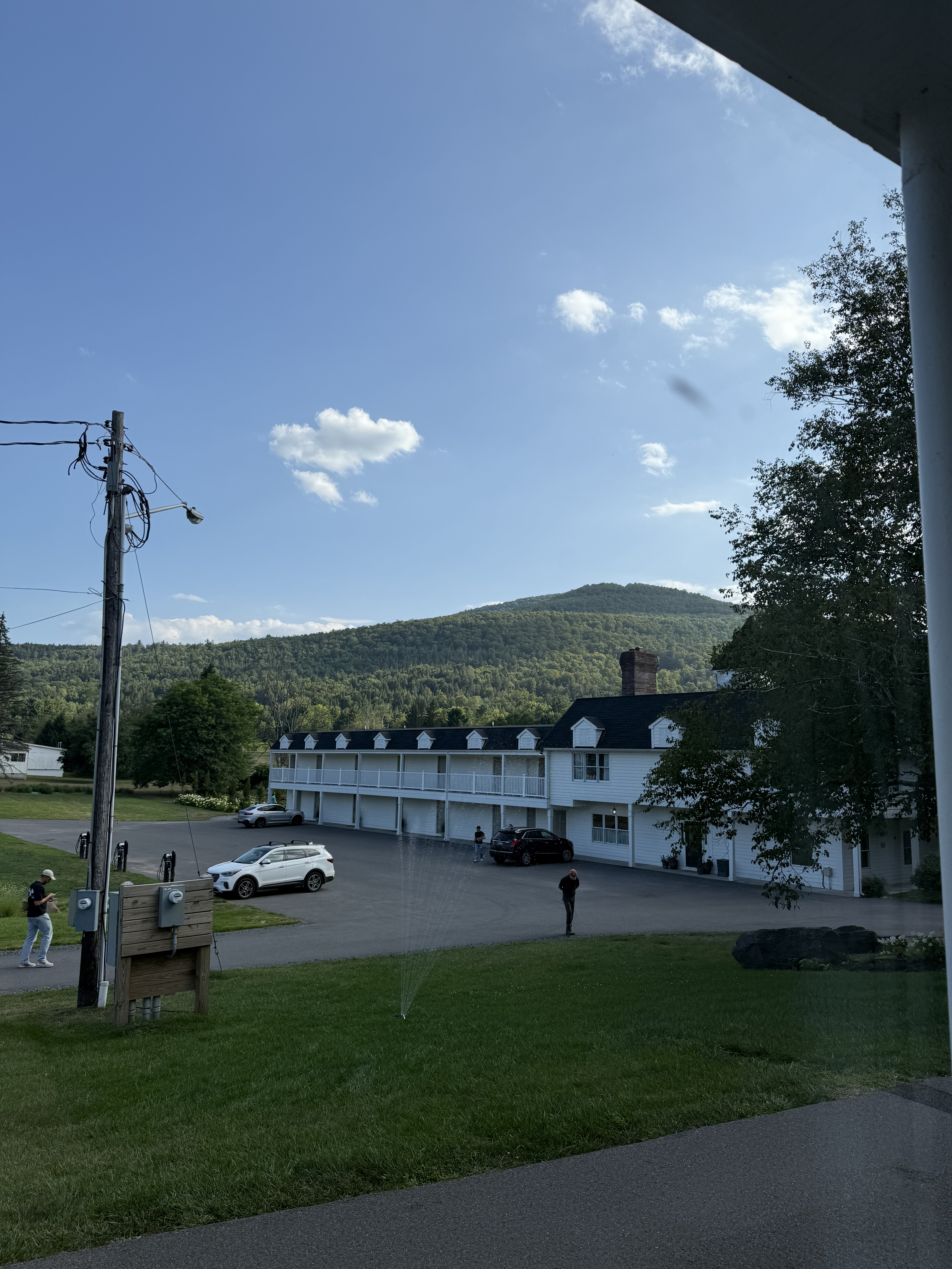 Scenic picture of lodging and the view from our room