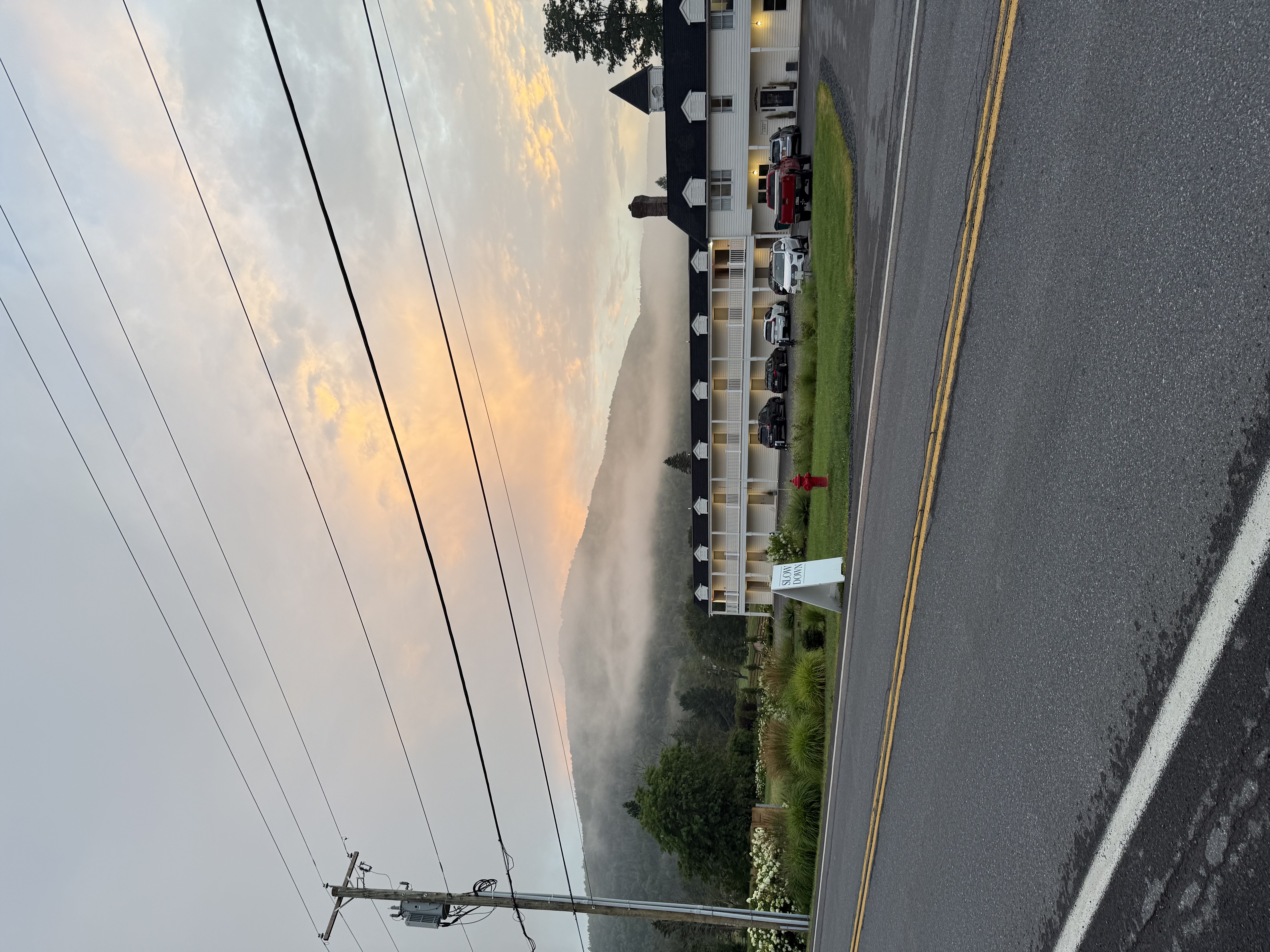 Foggy sunset in the catskills