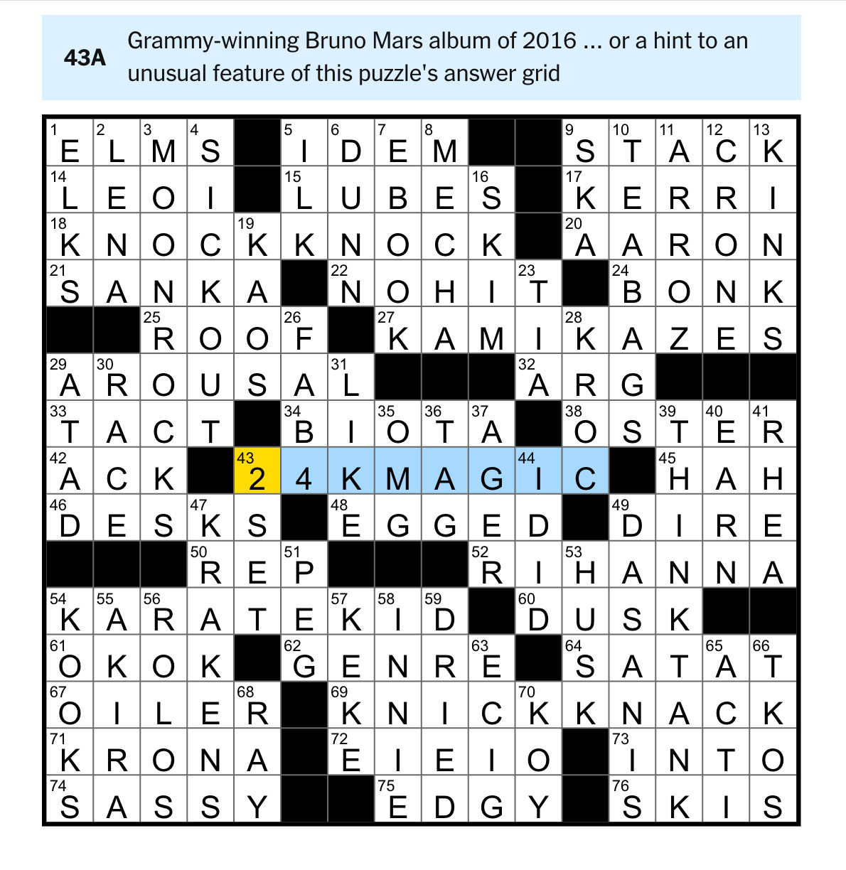 Solved crossword puzzle from 9/17/2025